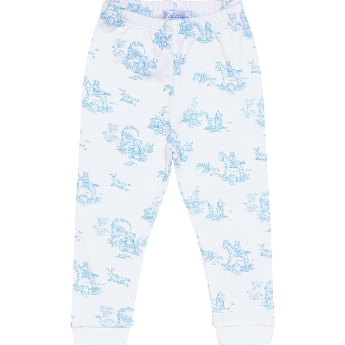 Blue Toile Baby Pajamas