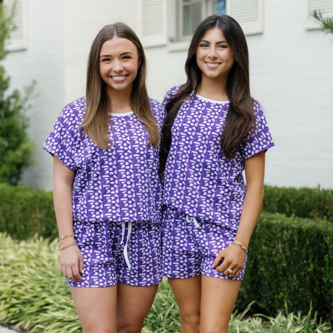 Riley Women's Pajama Short Set - Pep Rally Purple