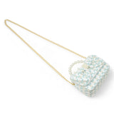 Girls Tweed Jumbo Pearl Bow Handbag
