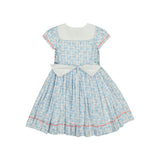Riviera Blue Floral Short Sleeve Smocked Dress
