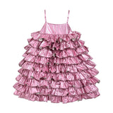 Pink Valeriane Tiered Ruffle Dress