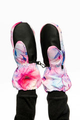 Play Winter Mittens Mauve Flower Print