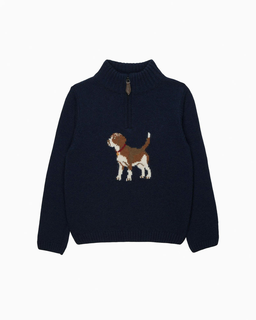 Benji Beagle Half-Zip Sweater