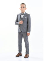 Light Gray Peak Lapel Tuxedo Set