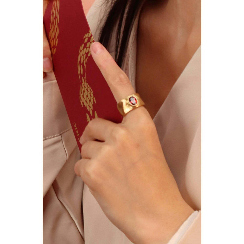 Red Fig Band Ring