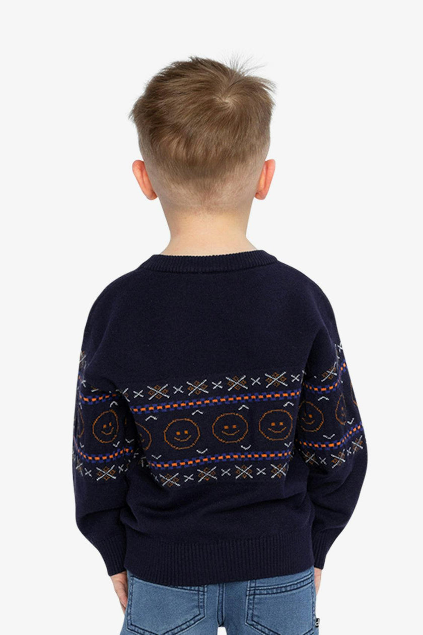Jacquard Sweater Dark Blue