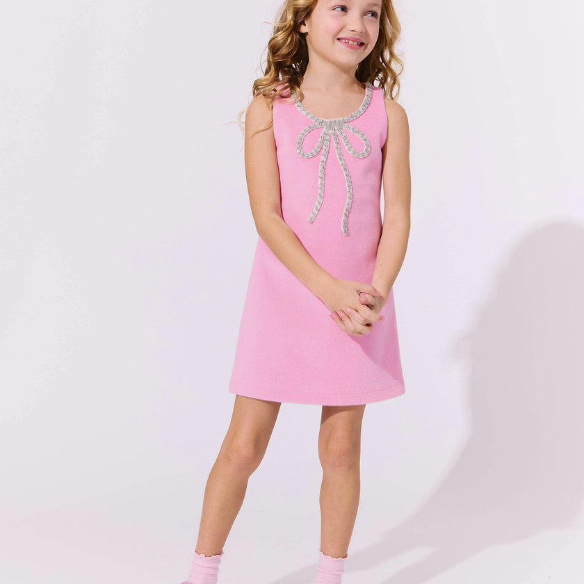 Pink Velvet Bow Princess Dress