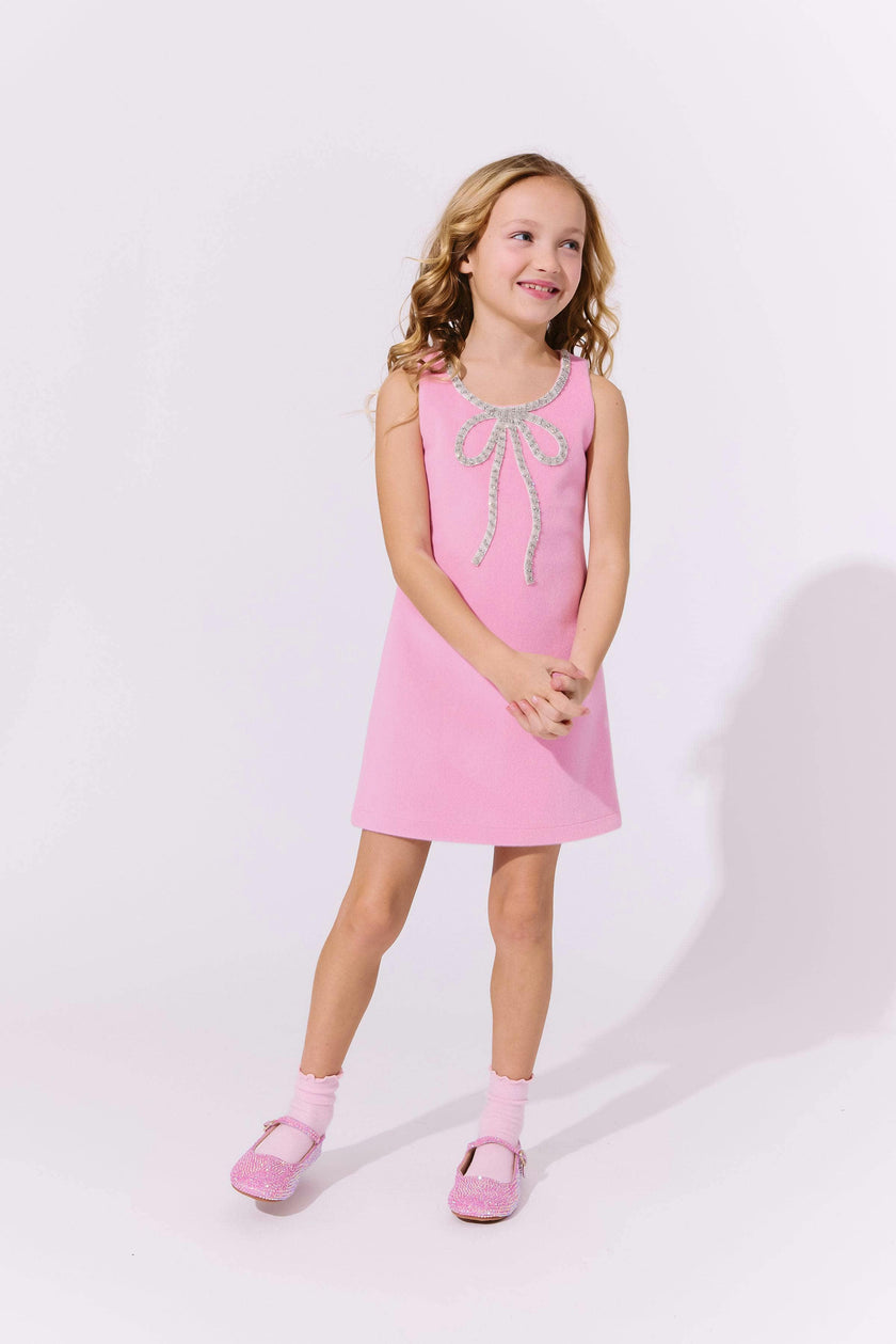 Pink Velvet Bow Princess Dress