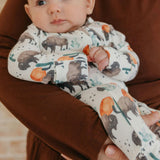 Convertible Zip-Up Footie Pajama - Bison