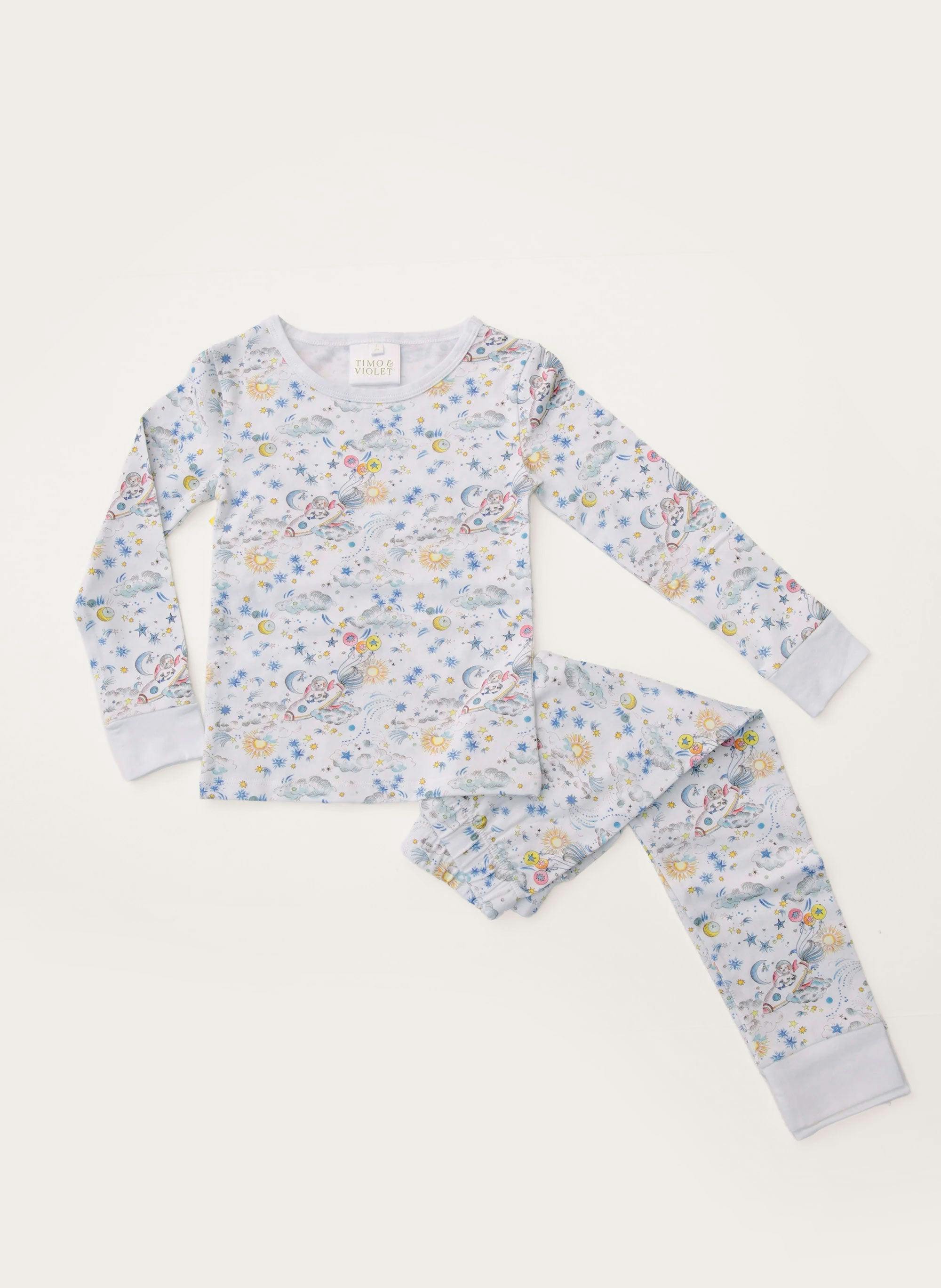 Children's Two Piece Organic Pajamas - Dog-O-Naut
