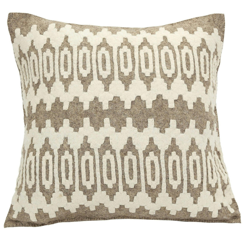 Hand Felted Wool Pillow - Scandinavian Design Gray - 20" Arcadia Home