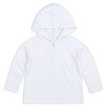 White Long Sleeve Rash Guard With Hood