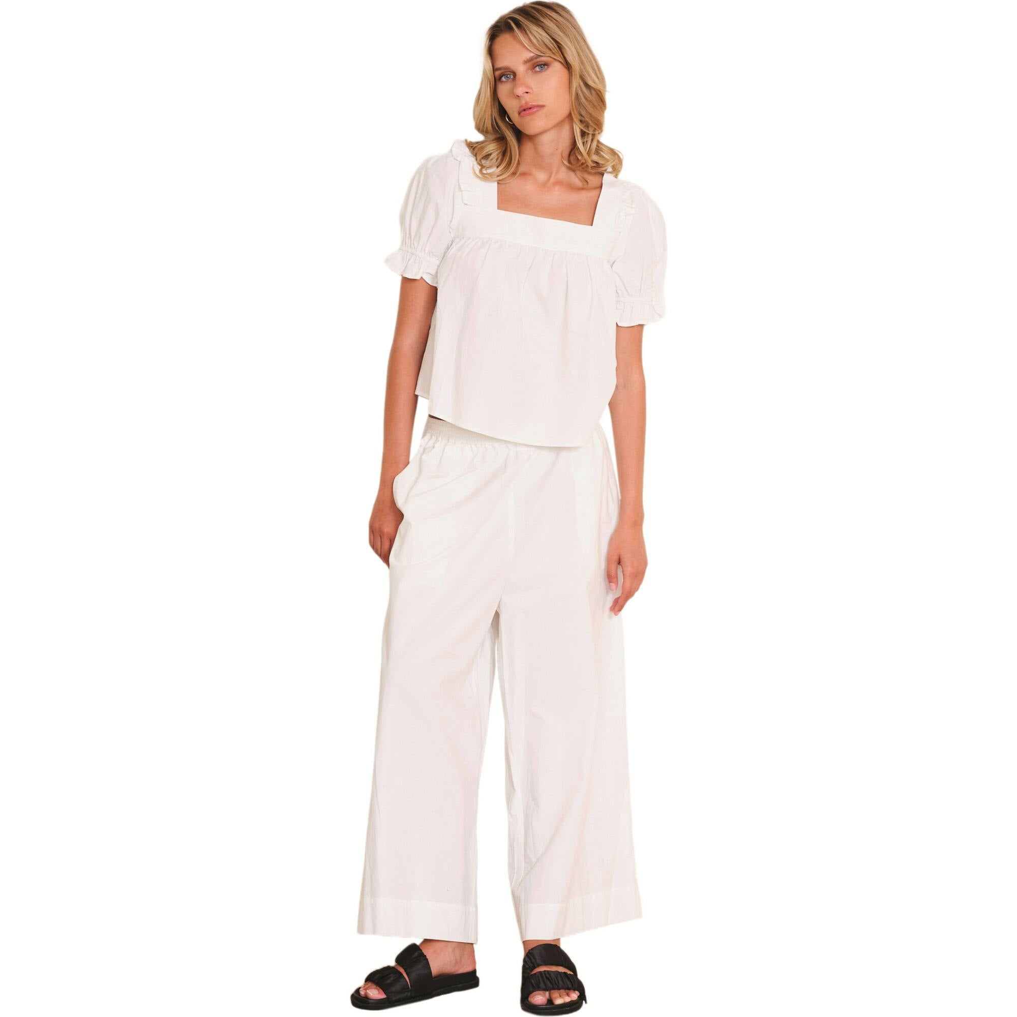 Women's Greta Woven Square Neck Boxy Fit Top