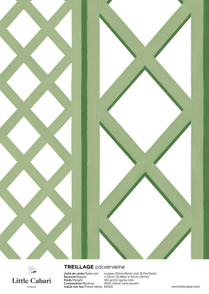 Wallpaper TREILLAGE color Verveine