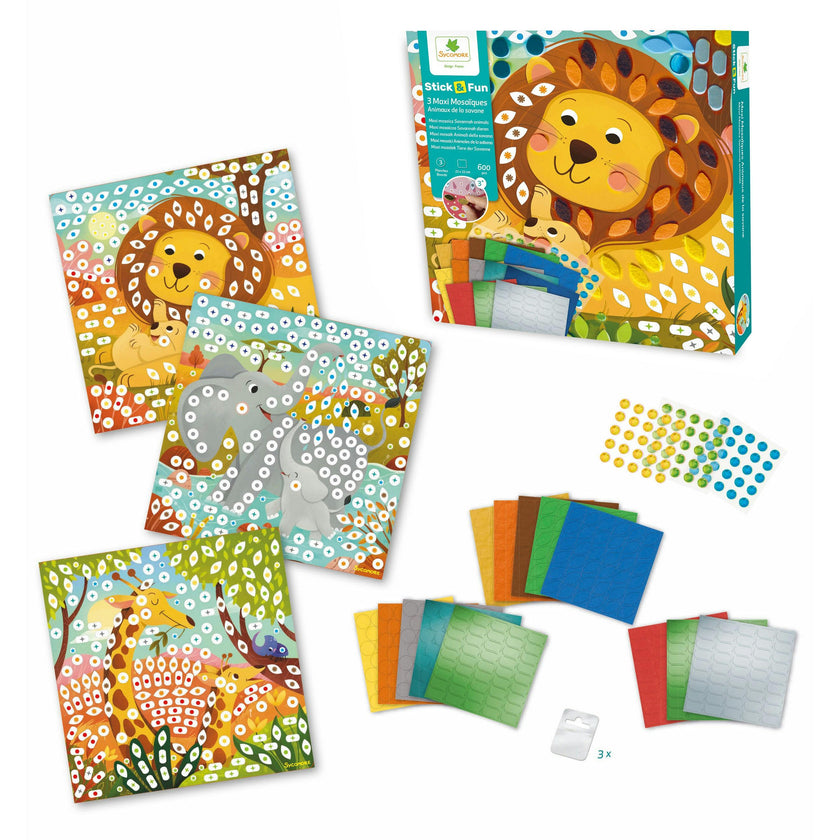 Stick'N Fun - Mosaics Savannah Animals - 5y+