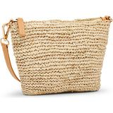 Women's Harley Leather Strap Small Woven Raffia Bag