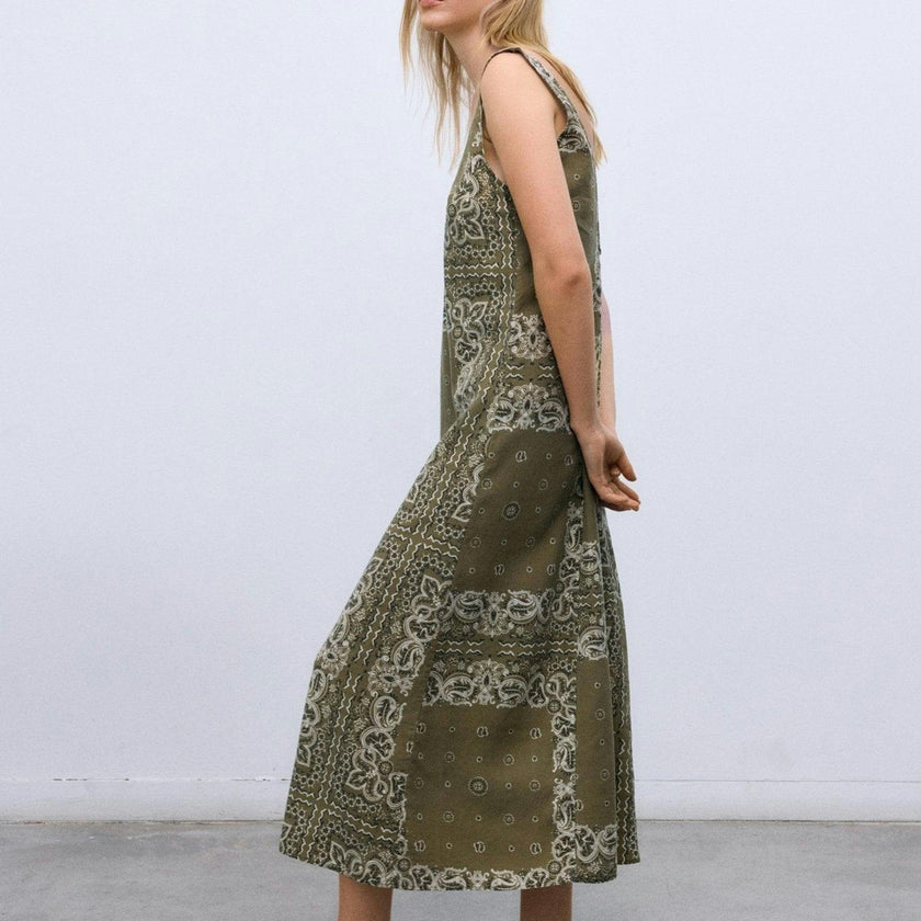 Waterlily Woman Dress Bandana Print