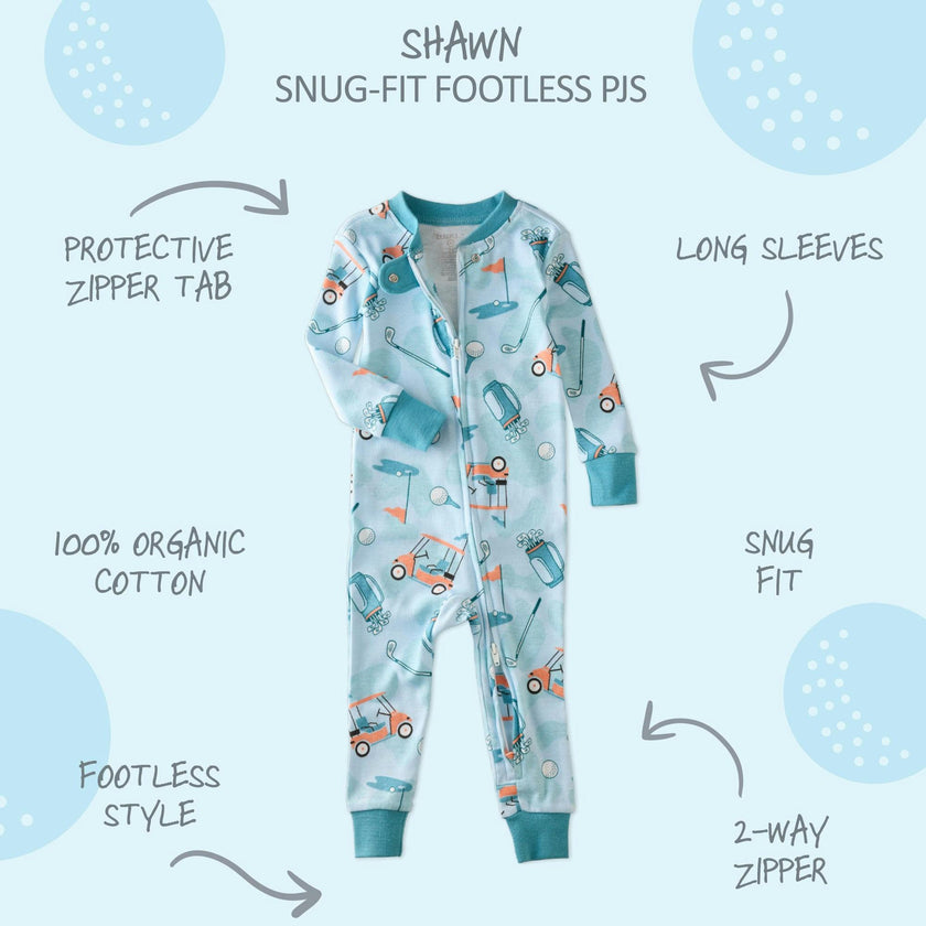 SHAWN Snug-fit Footless Baby Pajamas for Boys & Girls