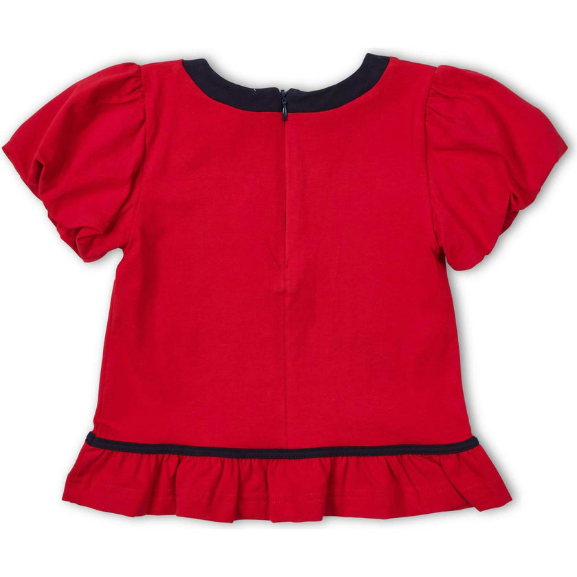 Bubble Sleeve Top With Cherries