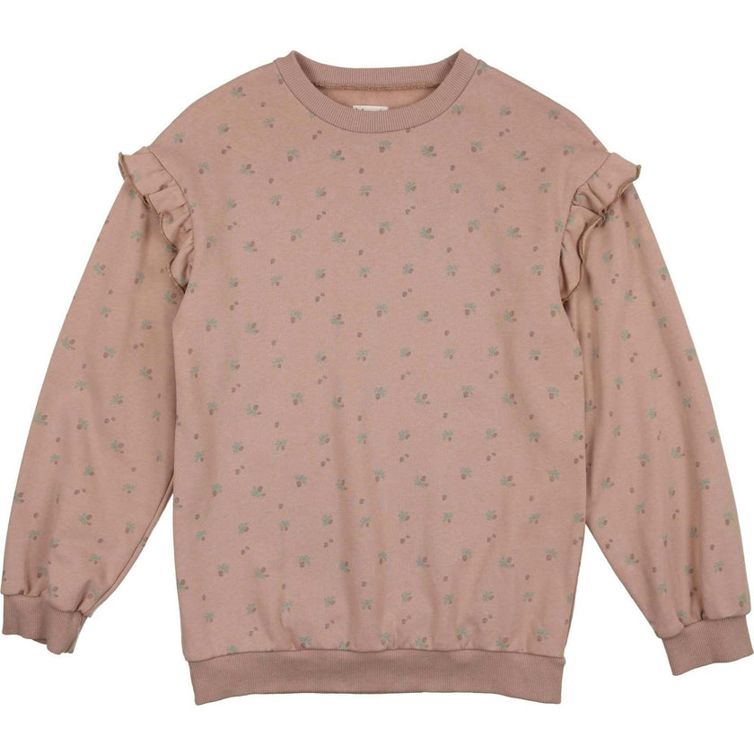Ruffle Pine Crew Neck Ruffle Shoulder Long Sleeve Sweater