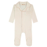 Striped Button Down Footie, Girls