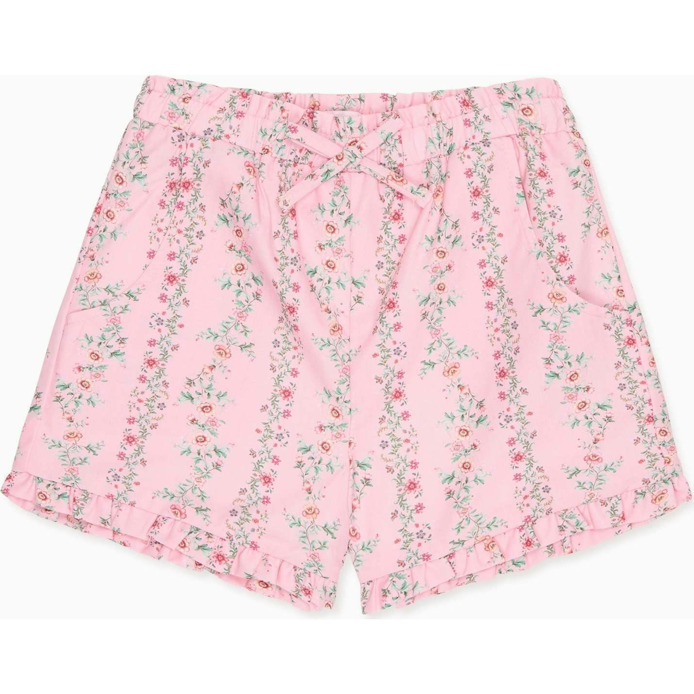 Pink Garland Flores Cotton Girl Shorts