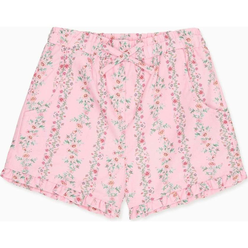 Pink Garland Flores Cotton Girl Shorts