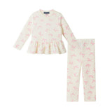 Infant Waffle Lounge Set | Pink Bow