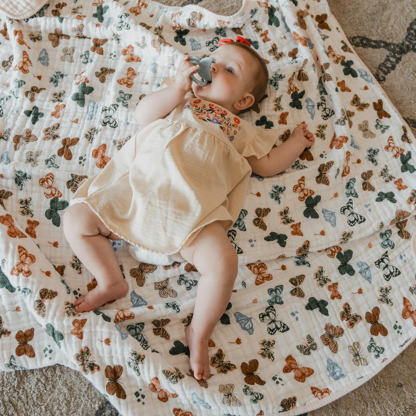 Original Cotton Muslin Quilt - Butterflies