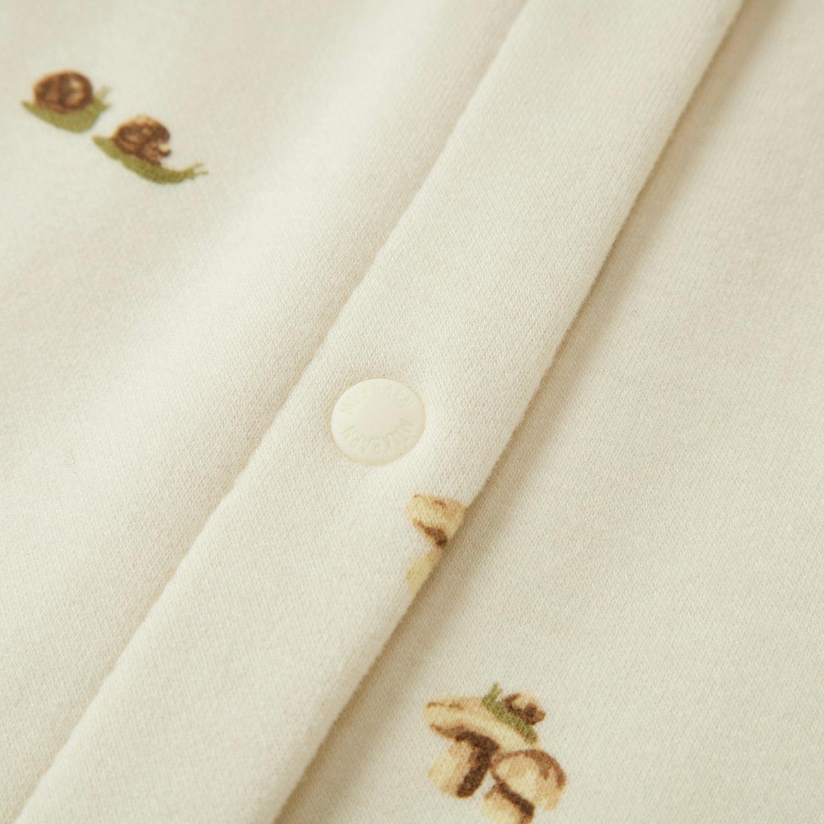 Lil' Mushroom Stretch Fleece Collar Jumpsuit