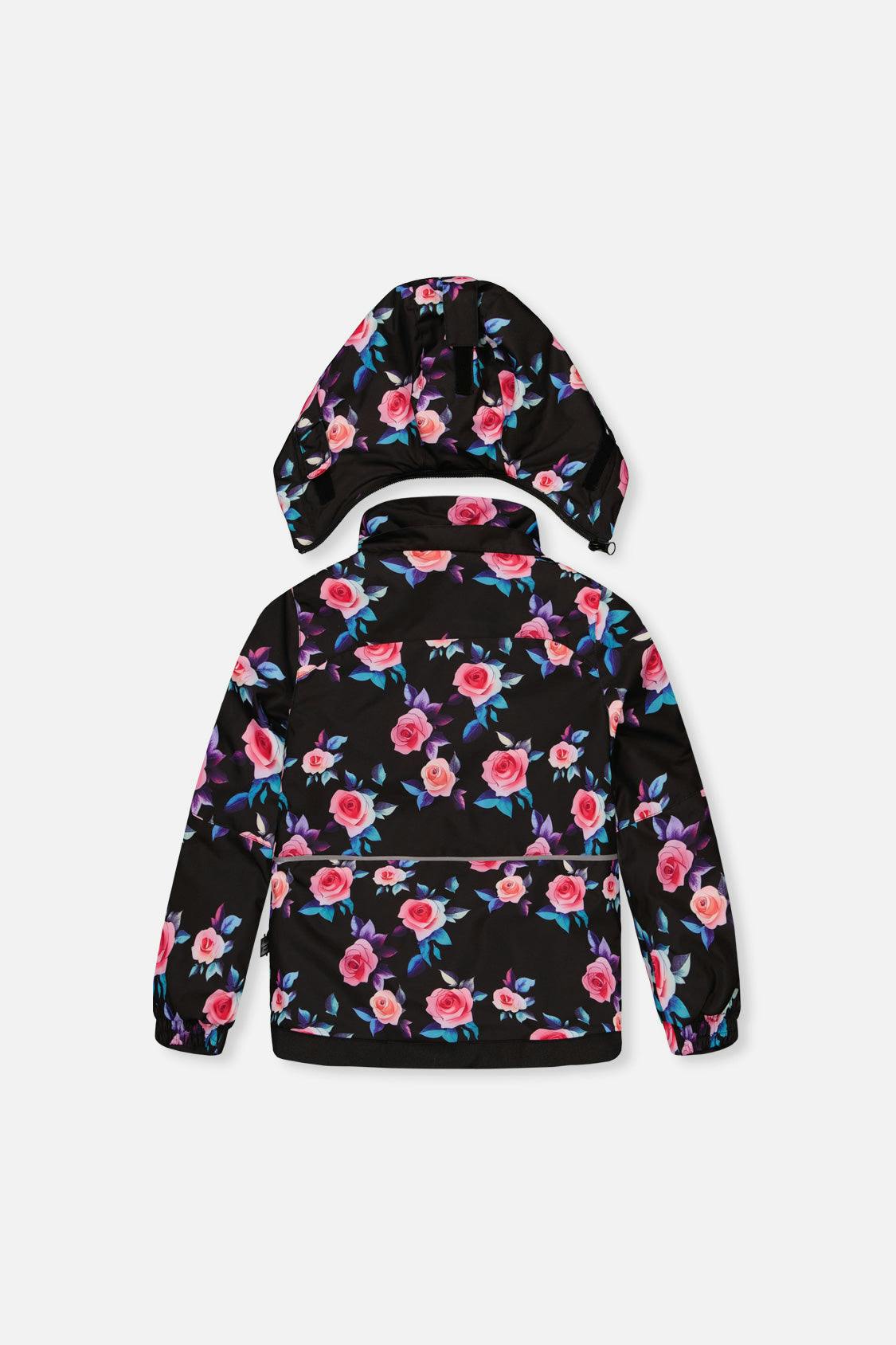 Two Piece Play Snowsuit Black Rose Print