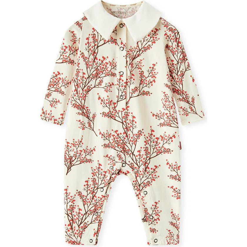 Winterberry Cotton Stretch Collar Long Sleeve Jumpsuit