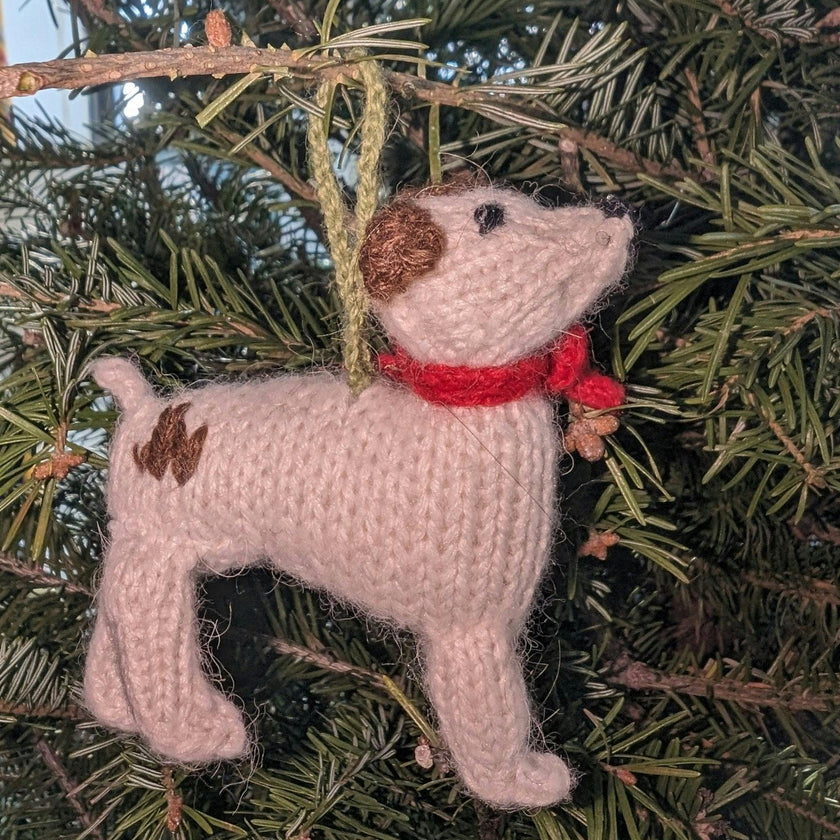 Jack Russell Terrier Dog Hand Knit Christmas Ornament Arcadia Home