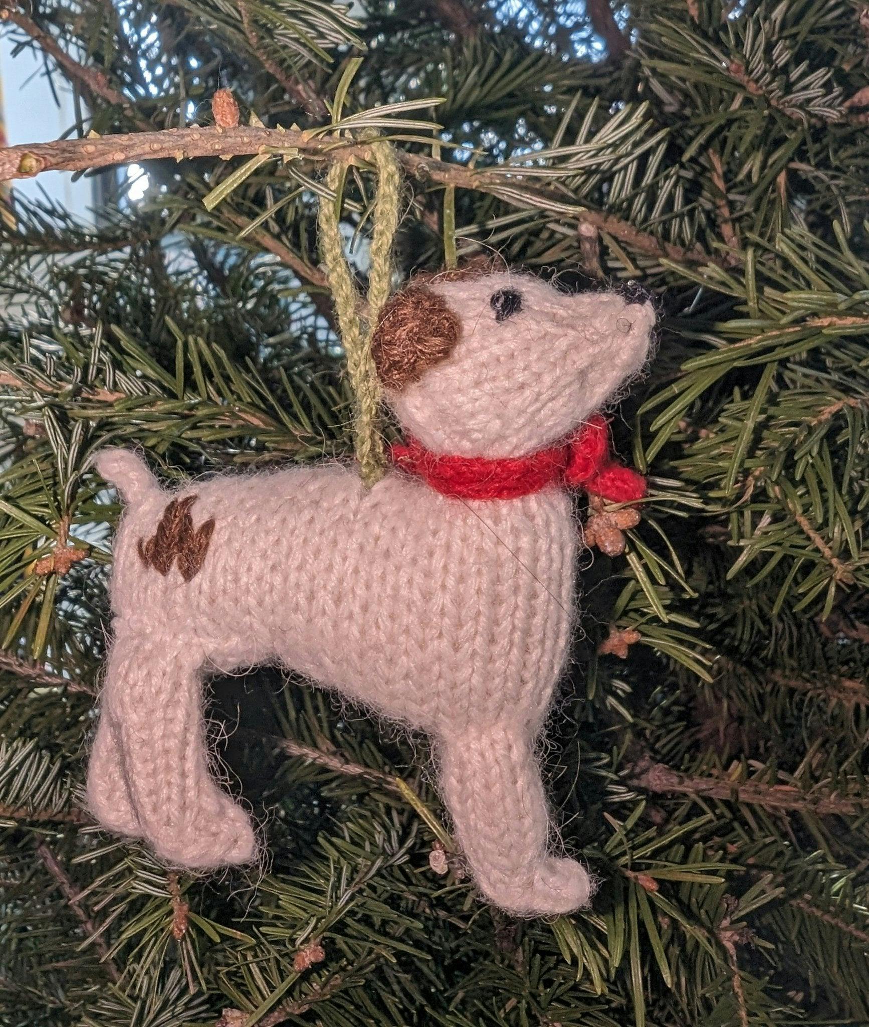 Jack Russell Terrier Dog Hand Knit Christmas Ornament Arcadia Home