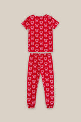 Mini Kali Pajama Set in Poinsettia Candy Canes