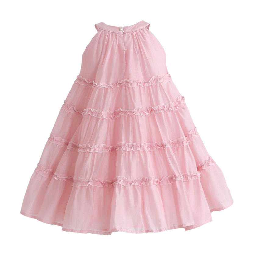 Pink Seralyn Tiered Ruffle Dress