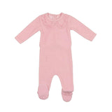 Mock Collar Velour Long Sleeve Footie