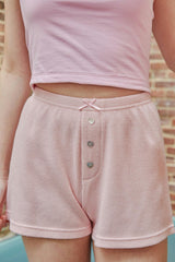 Wes Pastel Pink Waffle Short