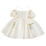Ivory Zafira Puff-Sleeve Occasion Dress