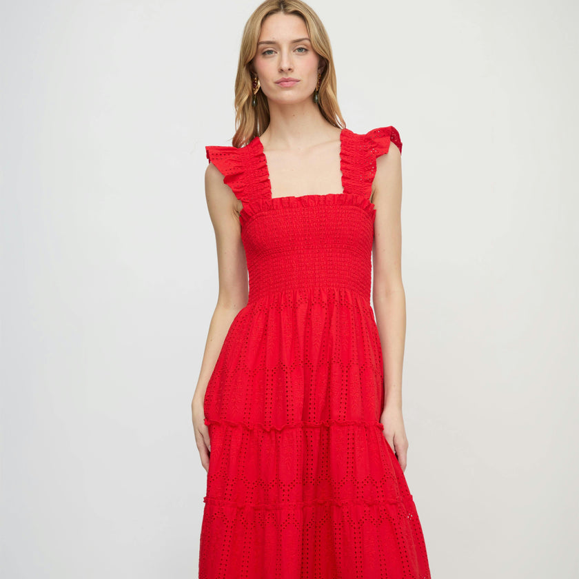 The Ellie Nap Dress - Cherry Trellis Broderie