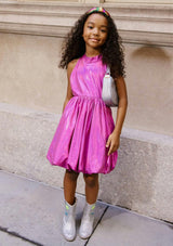 Metallic Bow Bubble Dress