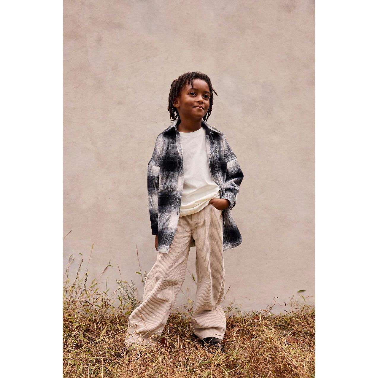 Elongated Oversized Plaid Shirt Jacket
