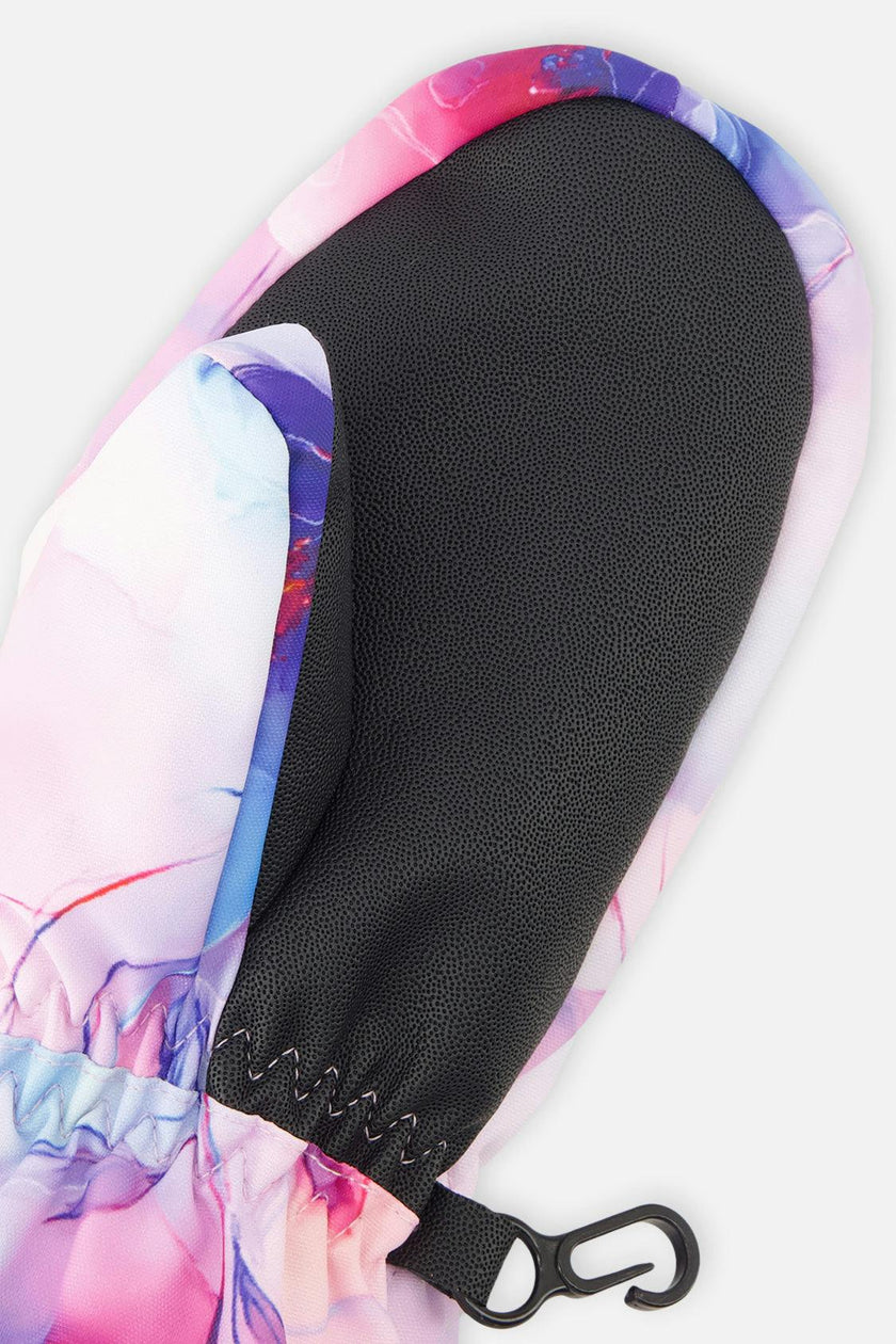 Play Winter Mittens Mauve Flower Print