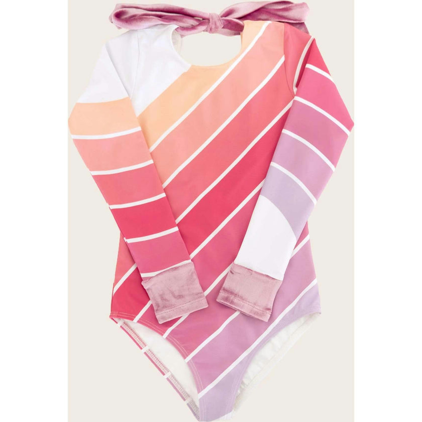 Pink Beach Rainbow One Piece Long Sleeve