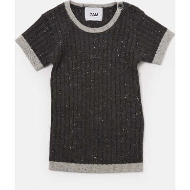 Baby Boys Hug Me Ribbed Contrast Trim Short Sleeve Top