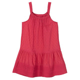 Pink Hibiscus Embroidered Summer Dress