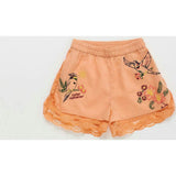 BIRDS EMBROIDERED SHORTS PEACH