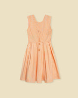 Organic Button Back Dress in Creamsicle Wand