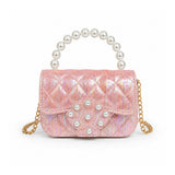 Pearl Handle Shell Quilted Kids Handbag