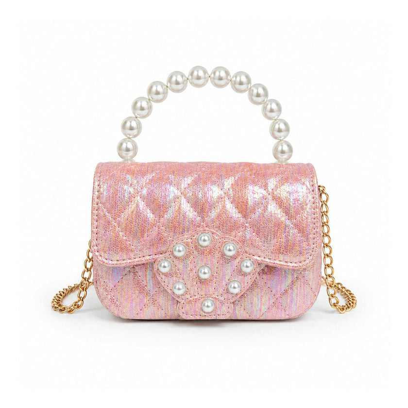 Pearl Handle Shell Quilted Kids Handbag